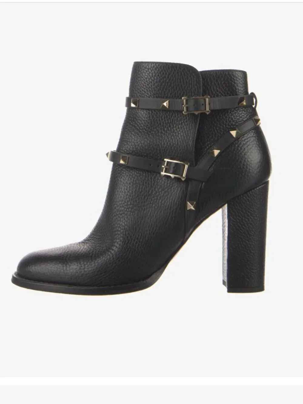 Valentino Rockstud Leather Ankle Boots - Size 38